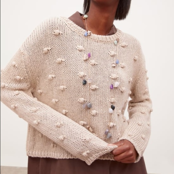 Pom pom knit jacket zara Outlet